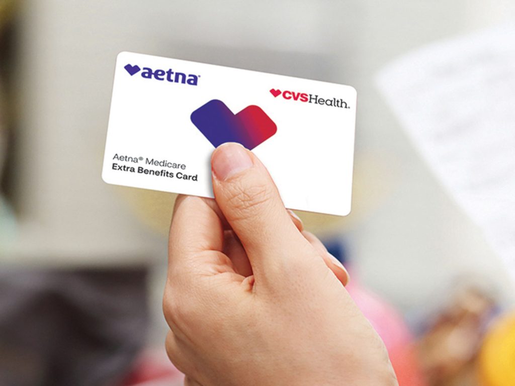 A close up image of an Aetna insurance card