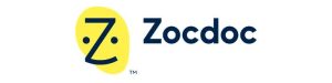 Zocdoc Logo 0 Black Words And A Large Black Z On A Yellow Background.